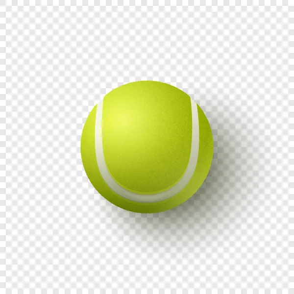 Vector Realistic Green Textured Tennis Ball Icon Closeup Isolated Draufsicht — Stockvektor