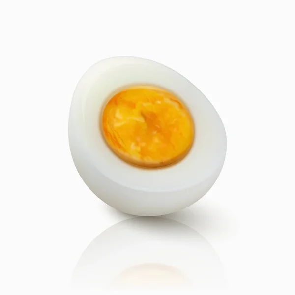 Vektör Gerçekçi Tavuk Yumurtası Soyulmuş Tavuk Yumurtası Haşlanmış Tavuk Yumurtası — Stok Vektör