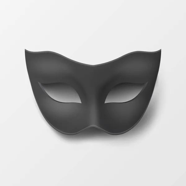Vector Realistische Blank Black Carnival Vintage Mask Nahaufnahme Isolated Maske — Stockvektor