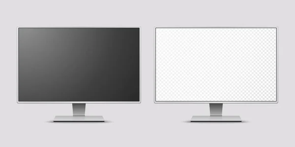Vektor Realistisk Modern Skärm Minimalistisk Stilig Lcd Panel Led Frame — Stock vektor