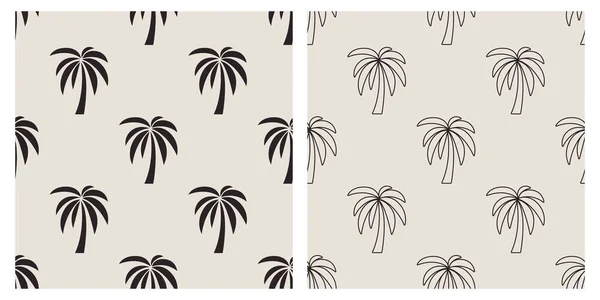 Vector Seamless Pattern Palm Trees Palm Tree Design Template Print — Stock Vector