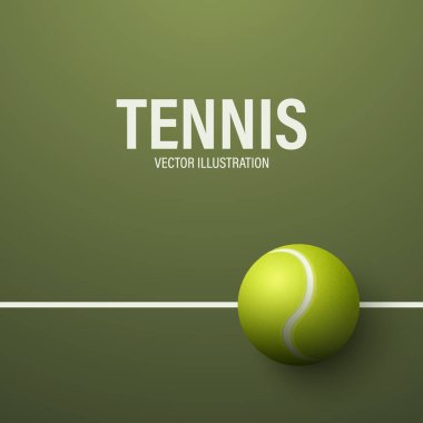 Vektör 3d Gerçekçi Yeşil desenli Tenis Topu Simgesi Kapalı, Üst Görünüm. Spor Konsepti, Rekabet ve Reklam için Tenis Topları Tasarım Şablonu. Vektör İllüstrasyonu.