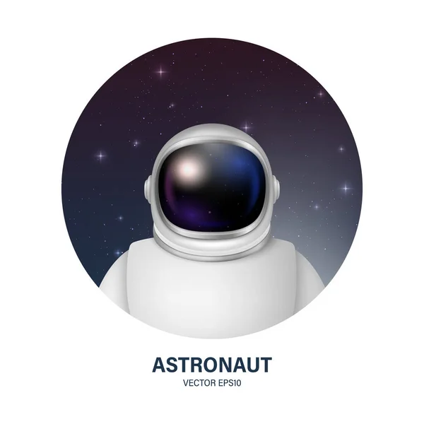 Vector Realistic Spaceman Astronaut Spacesuit Astronaut Helmet Space Background Cosmonaut — Vector de stoc