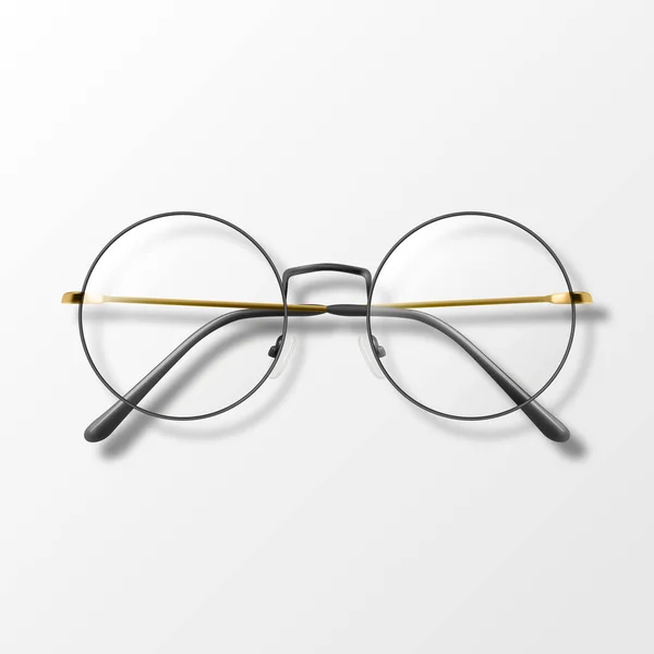 Vector Realist Black Frame Glasses Безбарвні Прозорі Сонячні Окуляри Жінок — стоковий вектор