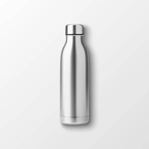 Vector Realistic Grey Silver Chrome Steel Color Empty Glossy Metal — 스톡 벡터