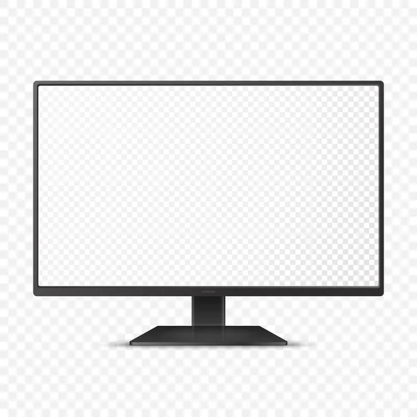 ベクトル3D現代的なテレビ画面 ミニマルなスタイリッシュな液晶パネル Ledテレビフレーム 大規模なコンピュータモニタ表示設計モックアップ用 ブランクテレビのテンプレート カタログ ウェブサイトの概念 フロントビュー — ストックベクタ