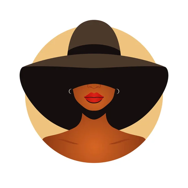 Contexte Vectoriel Belle Jeune Femme Noire Afro Américaine Aux Cheveux — Image vectorielle