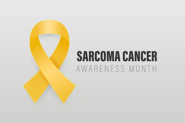 Sarcoma Bone Cancer Banner Card Placard Con Vector Cinta Amarilla — Vector de stock