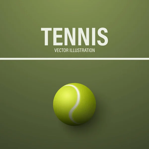 Vector Realistyczne Zielone Teksturowane Tenis Ball Ikona Zbliżenie Izolacja Top — Wektor stockowy