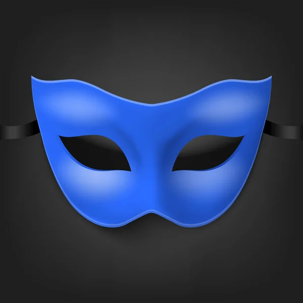 Vektor Realistický Prázdný Modrý Karneval Ročník Maska Ikona Detailní Izolované — Stockový vektor