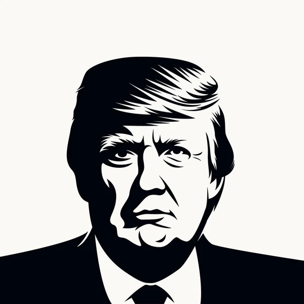 Georgien Juli 2023 Schwarz Weiß Porträt Von Donald Trump Präsident — Stockvektor