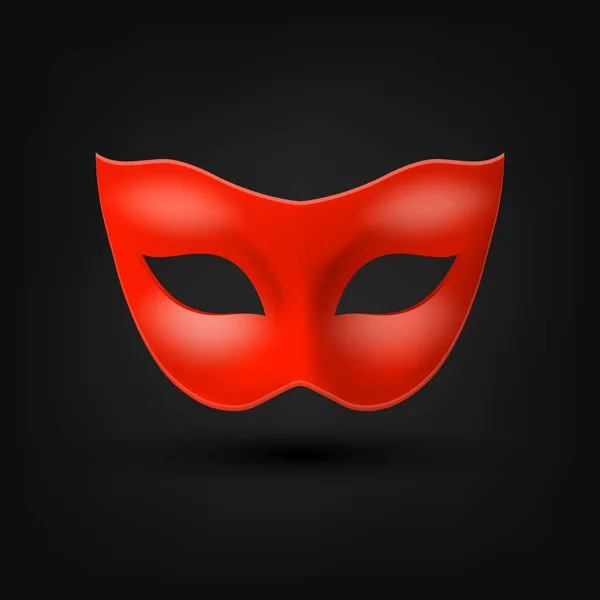 Διάνυσμα Ρεαλιστική Κενό Κόκκινο Καρναβάλι Vintage Μάσκα Εικονίδιο Κλείσιμο Απομονωμένο — Διανυσματικό Αρχείο