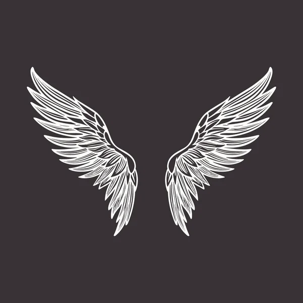 矢量翼图标 古色古香的天使翼图标 设计模板 客户端 丘比特 天使或鸟翼 矢量说明 — 图库矢量图片