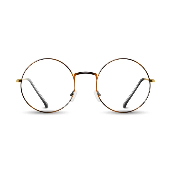 Vector Realistic Leopard Color Frame Glasses Colorless Transparent Sunglasses Women — Stock Vector