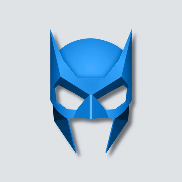 Mavi Vektör Süper Kahraman Maskesi Yüz Karakteri Süper Kahraman Çizgi — Stok Vektör
