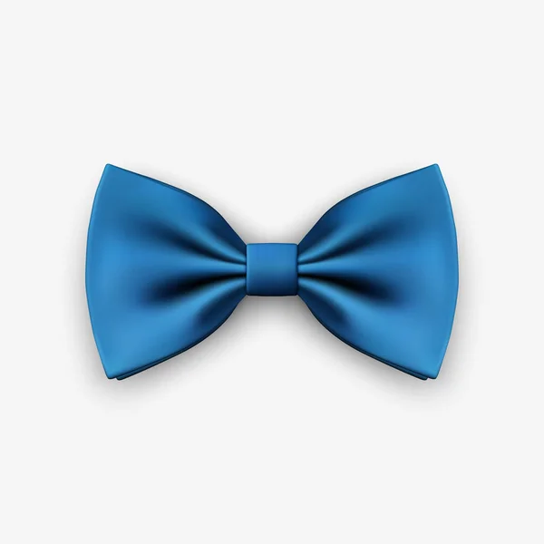 Vector Realistic Blue Bow Tie Icon Zbliżenie Izolowane Białym Tle — Wektor stockowy