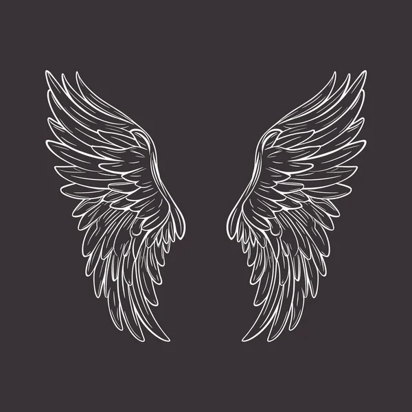 Икона Крылья Вектора Икона Крыльев Винтажного Ангела Шаблон Дизайна Клипарт — стоковый вектор