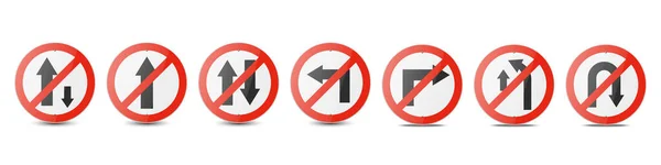 Διάνυσμα Κόκκινο Και Άσπρο Γύρο Απαγόρευση Κυκλοφορίας Υπογράψει Arrow Icon — Διανυσματικό Αρχείο