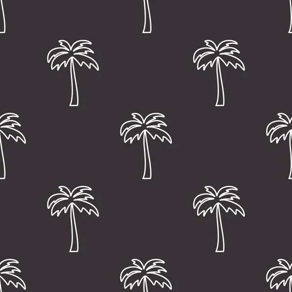 具有棕榈树的矢量无缝图案 棕榈树设计模板 棕榈轮廓 夏季概念 病媒说明 — 图库矢量图片