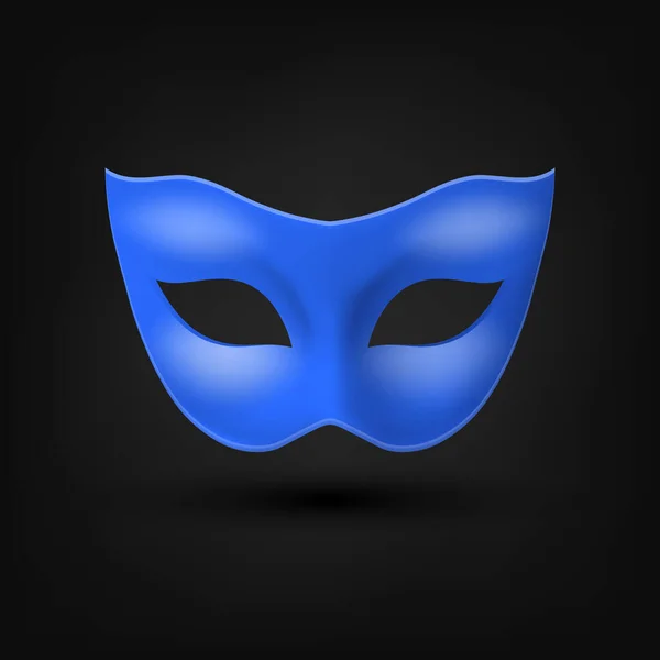 Vector Realistic Blank Blue Carnival Vintage Mask Ikon Närbild Isolerad — Stock vektor