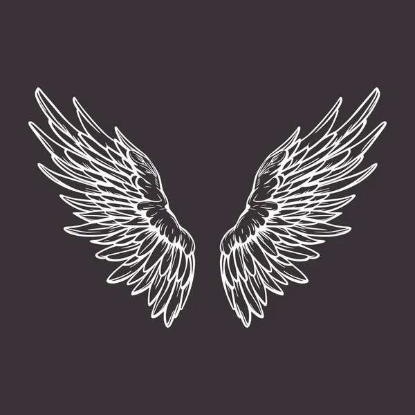 Vector Wings Pictogram Vintage Angel Wings Icon Design Template Clipart — Stockvector