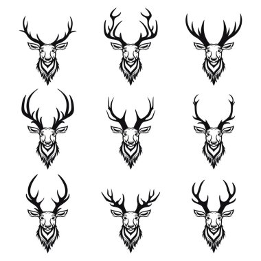 Vektör Noel Geyiği Boynuzları, Boynuzlar. Geyik boynuzu siluetleri. El Geyiği Boynuzu, Antler Set. Hayvan Karınca Koleksiyonu. Geyik tasarım elementleri. Vahşi Yaşam Avcıları, Hipster, Noel Kavramı.