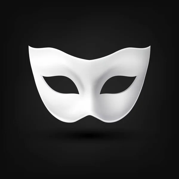 Vector Realistische Blank White Carnival Vintage Mask Icon Closeup Isolated — Stockvektor