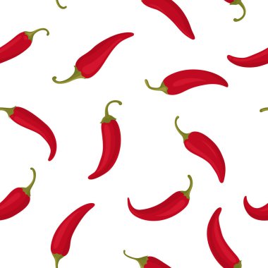 Düz Vektör Kırmızı Taze ve Acılı Biber Simgesi Kapatma İzole edildi. Baharatlı Chili Hot veya Bell Pepper Koleksiyonu, Tasarım Şablonları. Ön Manzara. Vektör İllüstrasyonu.