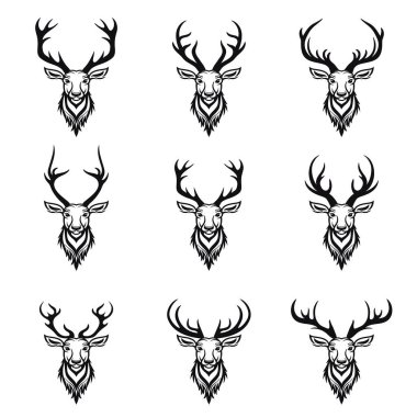 Vektör Noel Geyiği Boynuzları, Boynuzlar. Geyik boynuzu siluetleri. El Geyiği Boynuzu, Antler Set. Hayvan Karınca Koleksiyonu. Geyik tasarım elementleri. Vahşi Yaşam Avcıları, Hipster, Noel Kavramı.