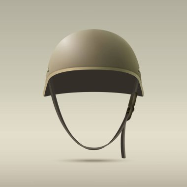Vector 3d Realistic Military Helmet Closeup. Helmet, Army Symbol of Defense and Protect. Soldier Helmet Design Template.