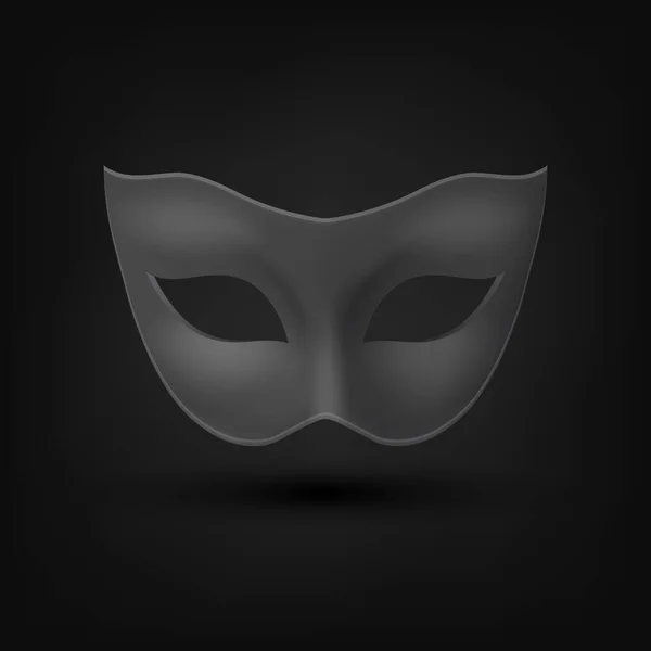 Vektor Realistický Prázdný Černý Karneval Ročník Maska Ikona Detailní Izolované — Stockový vektor