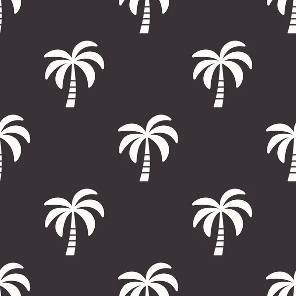 具有棕榈树的矢量无缝图案 棕榈树设计模板 棕榈轮廓 夏季概念 病媒说明 — 图库矢量图片