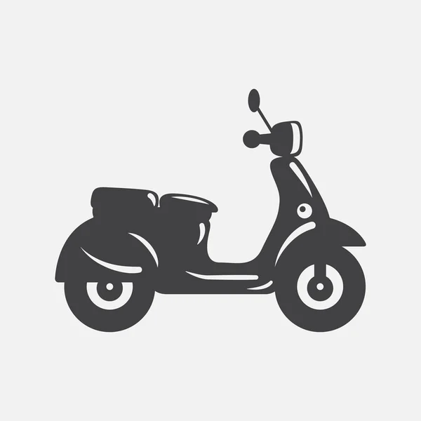 Vector Negro Moto Icono Silueta Bicicleta Vectorial Minimalista Simple Vista — Vector de stock