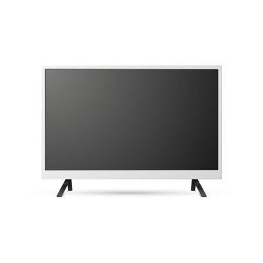 Vektör 3d Gerçekçi Modern TV Ekranı. Minimalist Stylish Lcd Paneli, Led TV Frame. Mockup için Büyük Bilgisayar Monitörü Görünüm Tasarımı. Boş Televizyon Şablonu. Katalog, Web Sitesi Konsepti. Ön Görünüm.