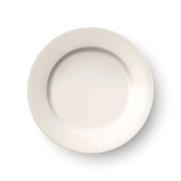 Vektor Realistické Bílé Nebo Béžové Prázdné Porcelán Keramické Desky Ikona — Stockový vektor