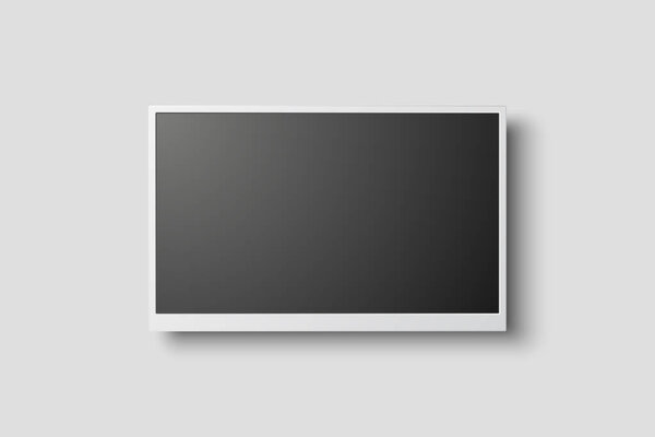 Vector 3d Realistic Modern TV Screen. Minimalistic Stylish Lcd Panel, Led TV Frame. Large Computer Monitor Display Design for Mockup. Blank Television Template. Catalog, Web Site Concept. Front View.