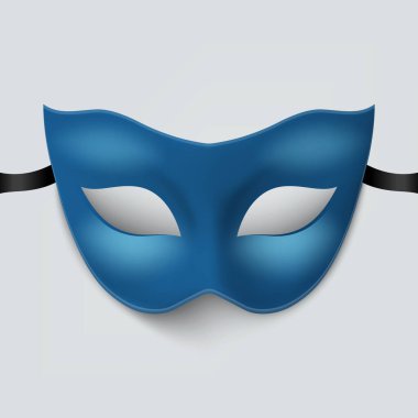 Mavi Vektör Süper Kahraman Maskesi. Yüz Karakteri, Süper Kahraman Çizgi Roman Maskesi, Gölge ile İzole Edildi. Süper kahraman fotoğraf malzemesi, karnaval maskesi, gözlük. Çizgi Roman Kavramı.