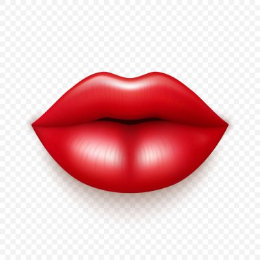 Vektör 3d Gerçekçi Kırmızı Kadın Dudakları. Aşk, Seksi, Güzellik Konsepti. Moda, Makyaj, Romantik Vektör İllüzyonu. Parlak Dudaklı Cazibeli Kadın Kapanışı. Şehvetli ve baştan çıkarıcı Kırmızı Ruj Tasarımı