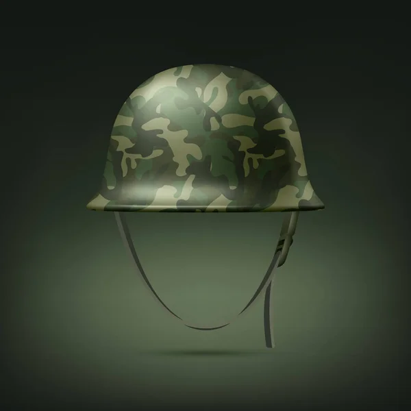 Vector Realista Verde Militar Capacete Proteção Closeup Isolado Capacete Símbolo Vetores De Bancos De Imagens