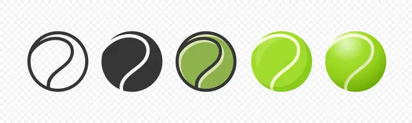 Flat Vector Tennisball Icon Set Vorhanden Design Vorlage Für Tennisbälle — Stockvektor