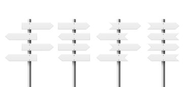 Gerçekçi İşaret Noktası. Gerçekçi Boş Yol İmza Panosu. Plywood Pointer, Timber, Yönsel İşaret Şablonu, Ön Görünüm. 3B Biçimli Vektör Resimleri.