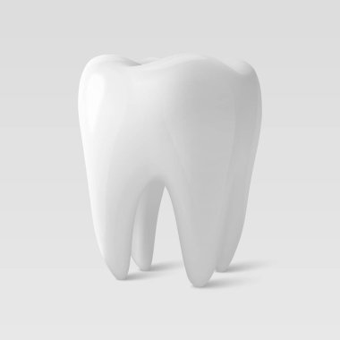 Vektör 3d Gerçekçi Diş Kapanışı Beyaz Arkaplanda izole edildi. Tıbbi Diş İllüstrasyonu. Tasarım Şablonu, Clipart. Diş Hekimliği, Sağlık, Hijyen Konsepti.