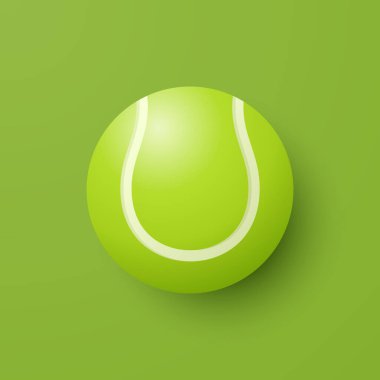 Vektör 3d Tenis Topu Simgesi Yeşil Arkaplan Yakın plan 'da. Tenis Topu Tasarım Şablonu, Spor Kavramları, Reklam Reklamları, Tenis Etkinliği Grafikleri. Spor Arkaplanı.