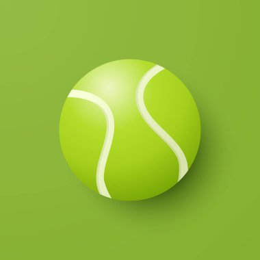 Vektör 3d Tenis Topu Simgesi Yeşil Arkaplan Yakın plan 'da. Tenis Topu Tasarım Şablonu, Spor Kavramları, Reklam Reklamları, Tenis Etkinliği Grafikleri. Spor Arkaplanı.