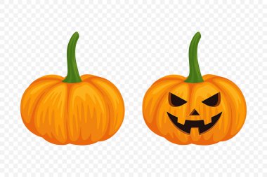 Oyma Yüzlü Vektör Kabak Koleksiyonu. Düz Renkli Balkabağı Çıkartmaları Seti. Cadılar Bayramı, Sonbahar ve Hasat için Şablonlar Tasarım. Şirin ve Eğlenceli Basit Balkabağı Çizimleri.