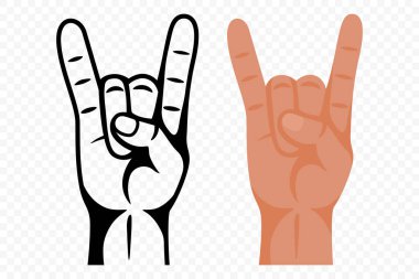 Kaya El Hareketi Vektörü Ayarlandı. Boynuzlar İşaret El Sembolü, Taslak, Renkli Tarz. Heavy Metal, Rock 'n Roll, Müzik Festivali Sembolü. Konserler, Gruplar, Alternatif Kültür Tasarımı için El İşareti Çizimi.