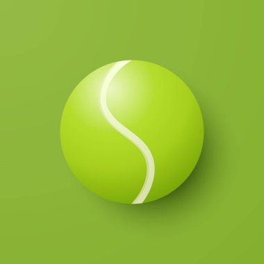 Vektör 3d Tenis Topu Simgesi Yeşil Arkaplan Yakın plan 'da. Tenis Topu Tasarım Şablonu, Spor Kavramları, Reklam Reklamları, Tenis Etkinliği Grafikleri. Spor Arkaplanı.