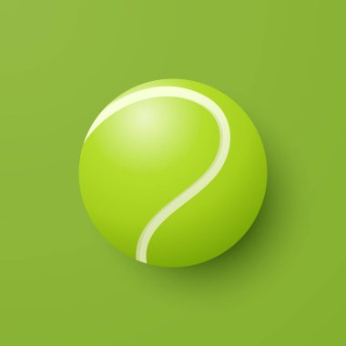 Vektör 3d Tenis Topu Simgesi Yeşil Arkaplan Yakın plan 'da. Tenis Topu Tasarım Şablonu, Spor Kavramları, Reklam Reklamları, Tenis Etkinliği Grafikleri. Spor Arkaplanı.