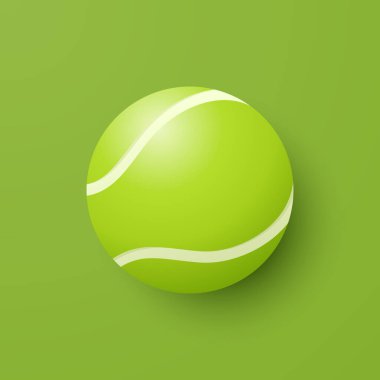 Vektör 3d Tenis Topu Simgesi Yeşil Arkaplan Yakın plan 'da. Tenis Topu Tasarım Şablonu, Spor Kavramları, Reklam Reklamları, Tenis Etkinliği Grafikleri. Spor Arkaplanı.