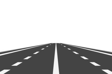 Düz Peyzaj Tasarımı. Manzaralı Karikatür Karayolu, Doğa Arkaplanı. Sevimli Açık Hava Sahnesi Yol, Otoyol, Pist, Ön Manzara. Vektör İllüstrasyonu.